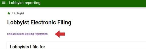 Link account to existing registration